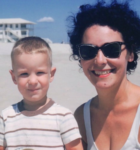 Bill's childhood photo with his mother Jacqueline Nye