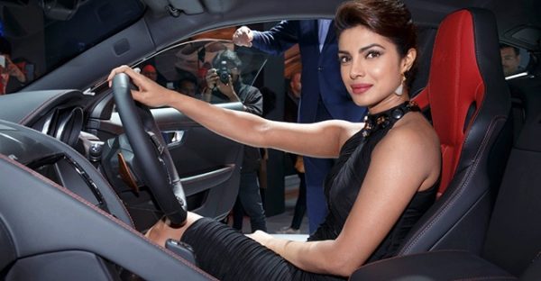 Priyanka Chopra driving a car 