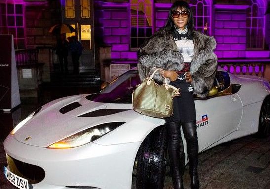Naomi Campbell pictured with her car