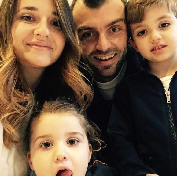 Nadica Adzi Skerleva with her husband Goran Pandev and their children
