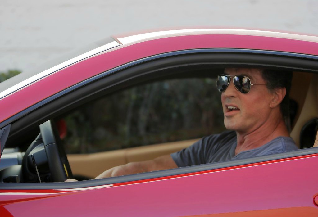 Sasha Czack's ex-husband Sylvester Stallone drives the car 