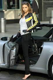 Adriana Lima with the car