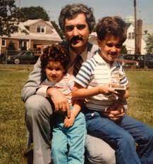 Lauren Scala's childhood photo with her father and sister