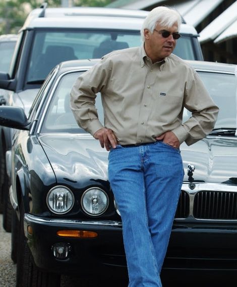 Jill Baft's husband Bob Baft pictured with his car