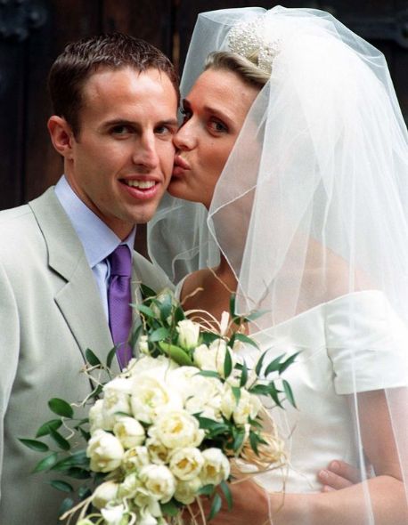 Alison Southgate and her husband Gareth Southgate on their wedding day
