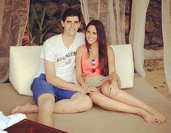 Elsa Izac's ex-boyfriend Thibaut Courtois and his girlfriend Marta Dominguez