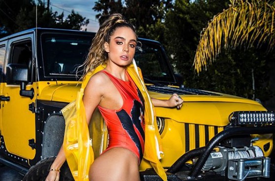 Sommer Ray pictured with the car 