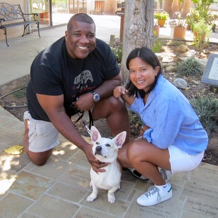 Violette Menefee with her husband Curt Menefee and their dog 