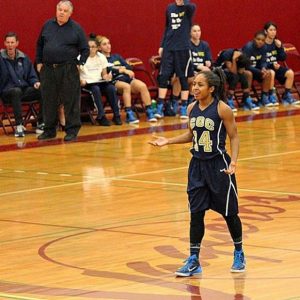 Qimmah Russo plays basketball for her college team