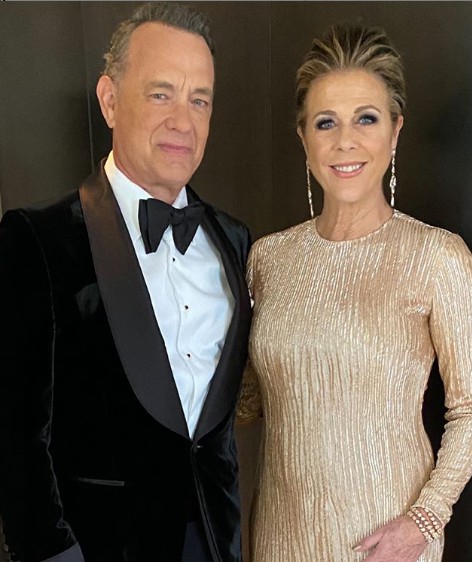 Rita Wilson and her husband Tom at the awards ceremony