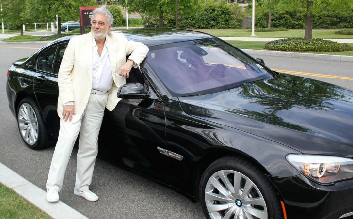 Placido Domingo pictured with his car