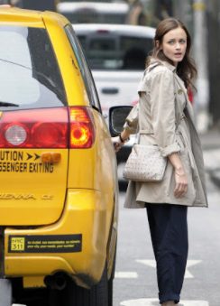 Caption: Alexis Bledel with the car