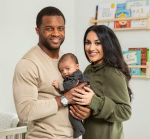 Randall Cobb with his wife Aiyda Ghahramani and son
