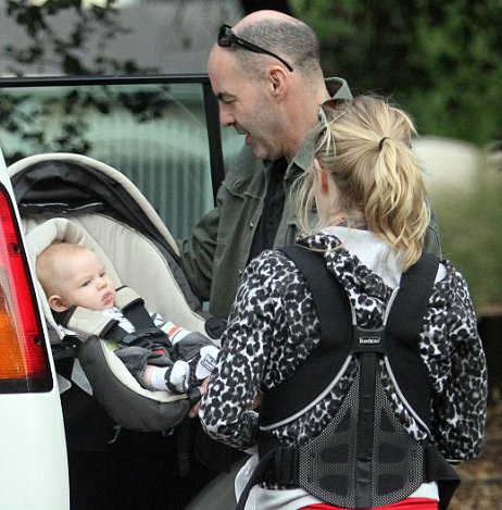 Ashley Jensen with her son and late husband Terence