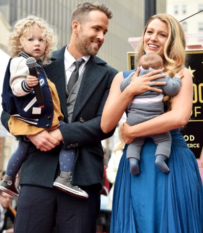 Ryan Reynolds with his wife Blake Lively and their daughter