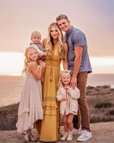 Cole LaBrant with his wife and their children