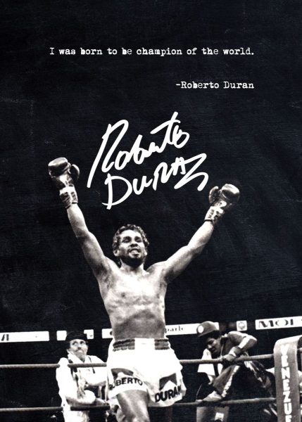 Caption: Roberto Duran in the poster