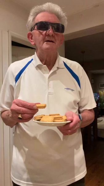 Grandpa Frank makes TikTok from cookies on a plate