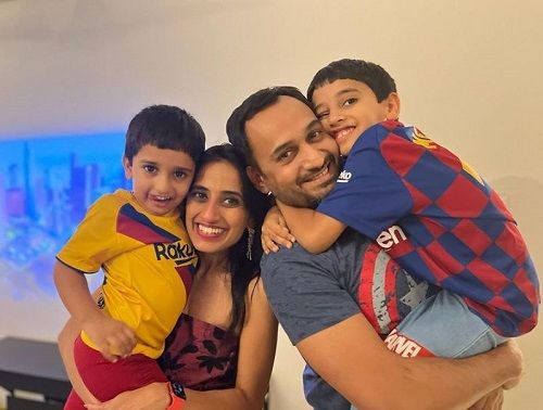 Veneta Singh with husband and son