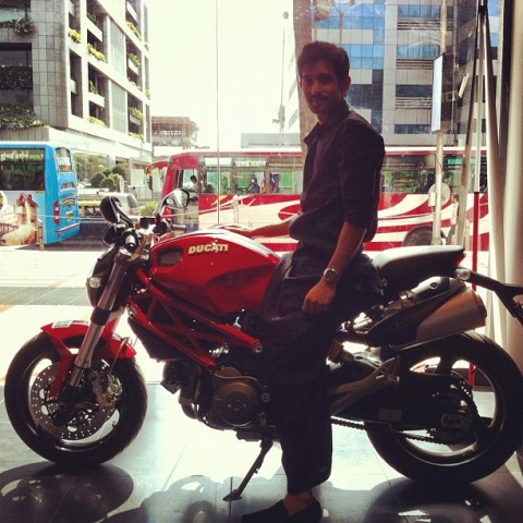 Vikrant Messi pictured with his bike