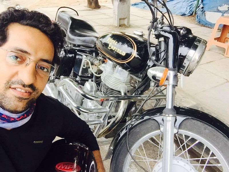 Vikram Kochhar and his motorcycle