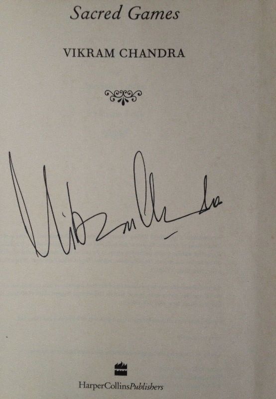 Vikram Chandra's autograph on his novel
