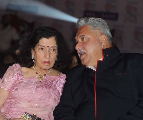 Vijay Mallya and his mother Lalitha Mallya