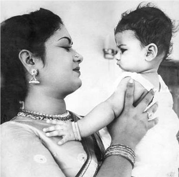 Vijaya Chamundeshwari with her mother
