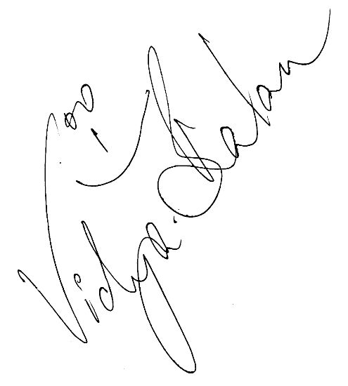 Vidya Baran's signature