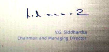 VG Siddhartha's signature