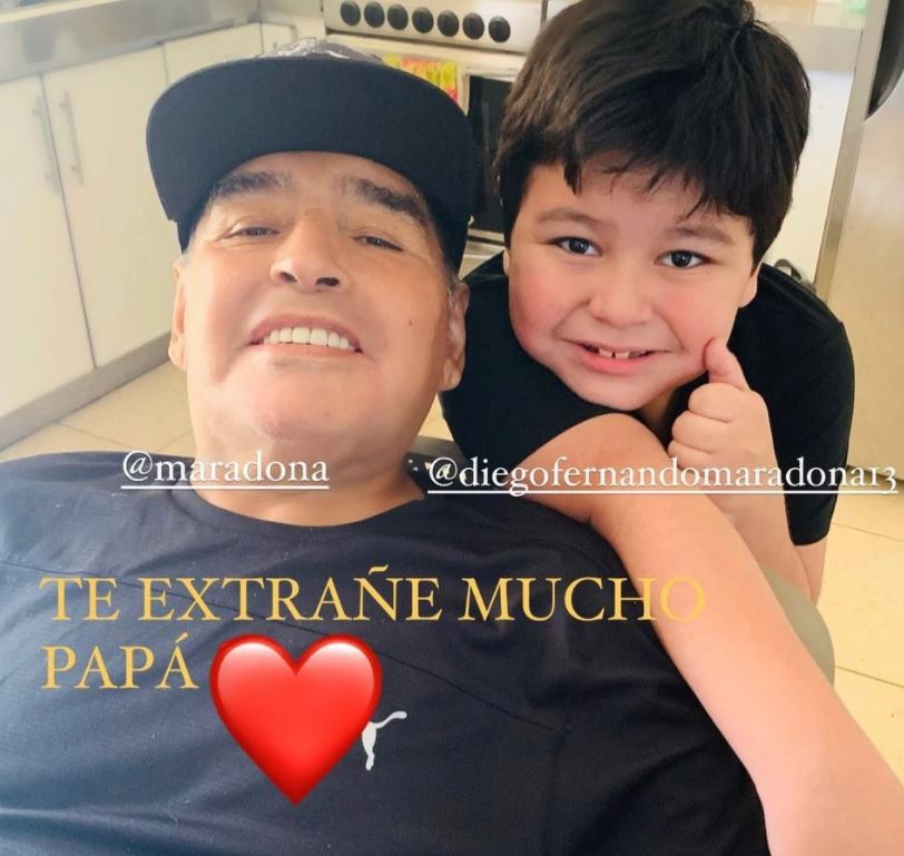 Last photo of Diego Maradona with his 7-year-old son Fernando