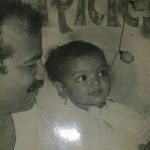 Sheetal Maulik Childhood Image with Grandfather