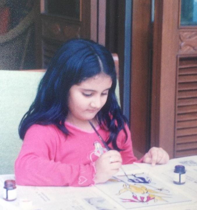 Vedika Bhandari drawing as a child
