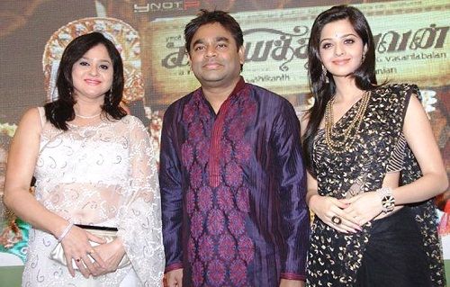 Vedhika Kumar with her mother and AR Rahman