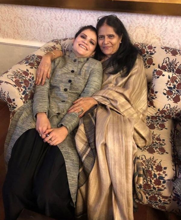 Vasudha Rai and her mother