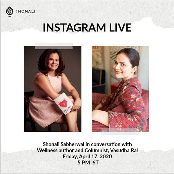 Vasudha Rai on Invitation Cover for Instagram Live Event