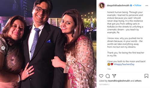 Deepshikha's Instagram post for parents on Teacher's Day
