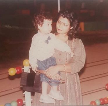 Childhood photo of Varun Sharma and his mother