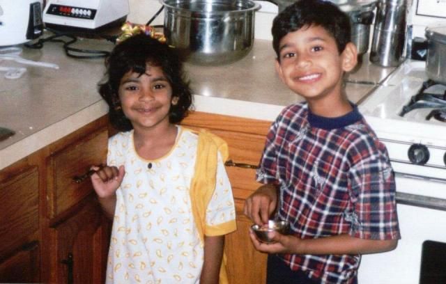 Childhood photo of Varun Sandesh and his sister