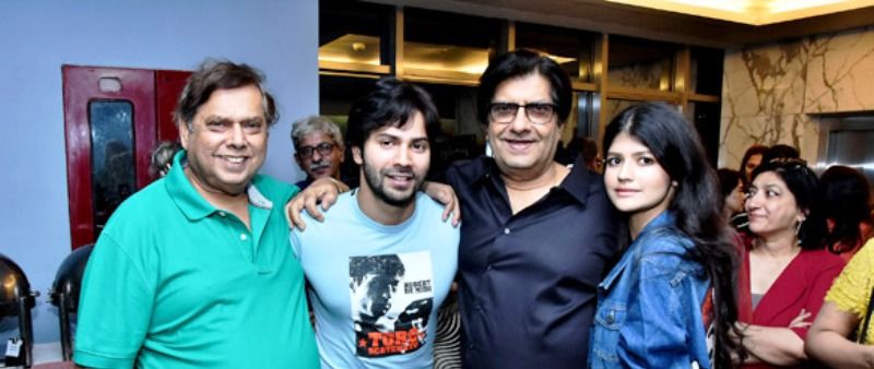 Varun Dhawan with his father, uncle and cousin