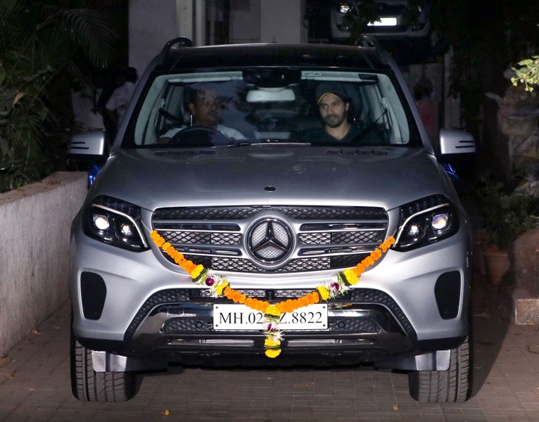 Varun Dhawan drives his Mercedes