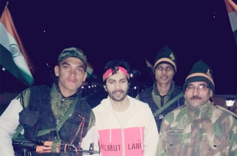 Varun Dhawan with soldiers