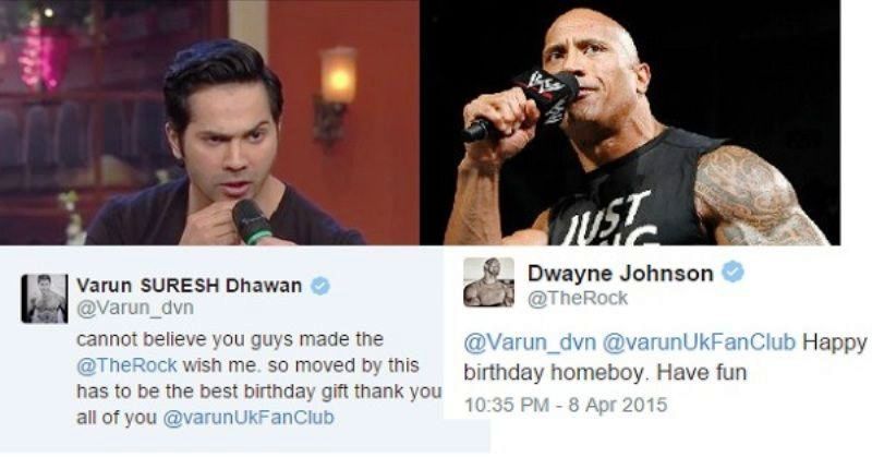 The Rock wishes Varun Dhawan a happy birthday