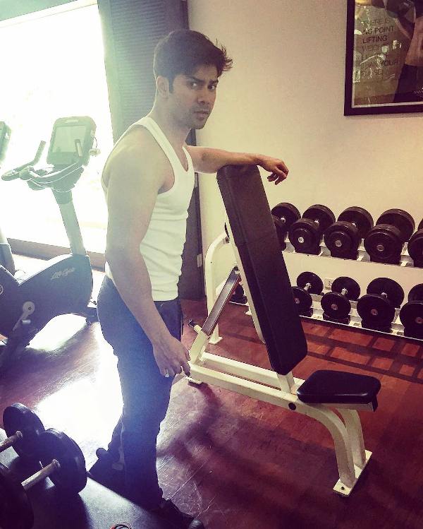 Varun Dhawan at the gym