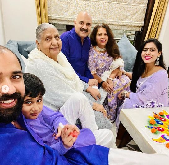 Varun Alagh with his parents, wife and son