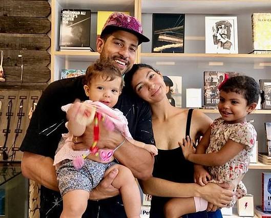 Grace Gale with her husband Adam Rodriguez and their children