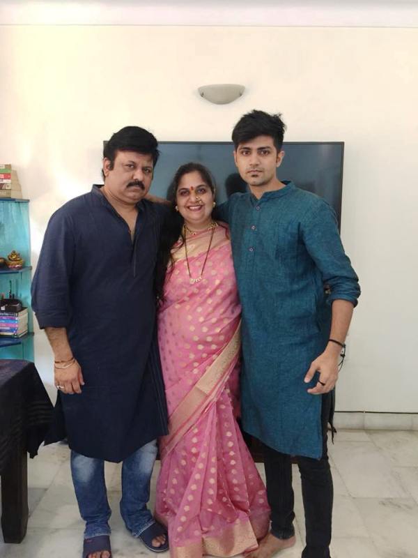 Vandana Pathak with her husband and son