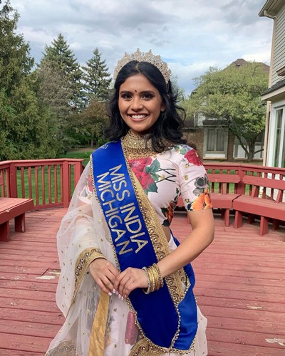 Vaidehi Dongre with winning crown and championship belt