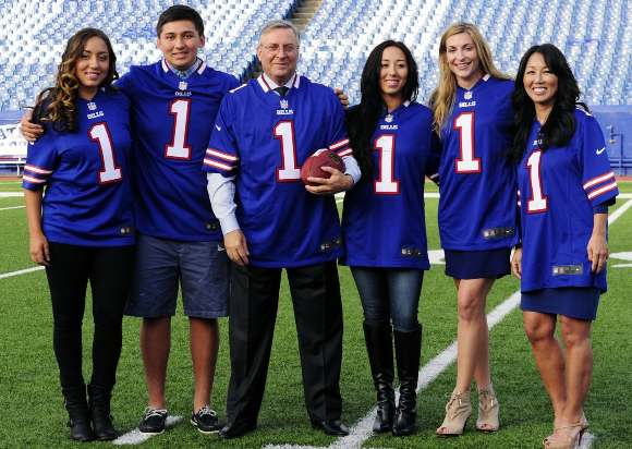 Kelly Pegula with her father and siblings