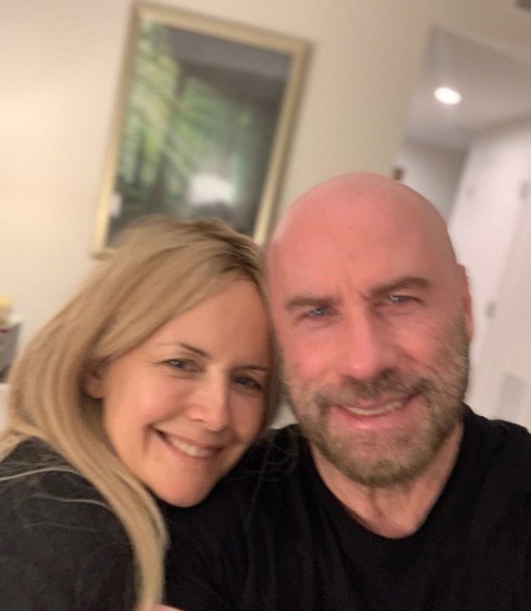 John Travolta takes selfie with late wife Kelly